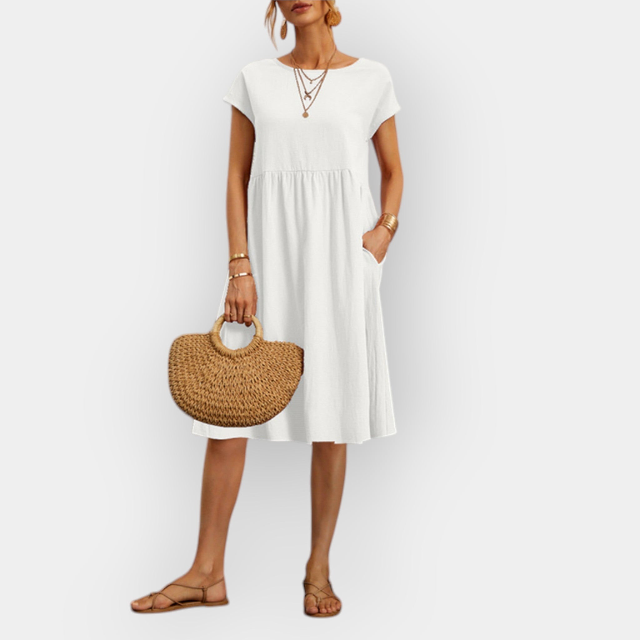 Midi Dress with Minimalist Lines