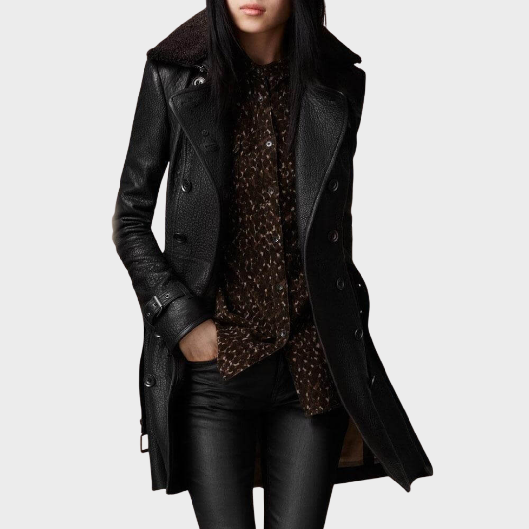 Nijolė - Elegant 3/4 Leather Jacket