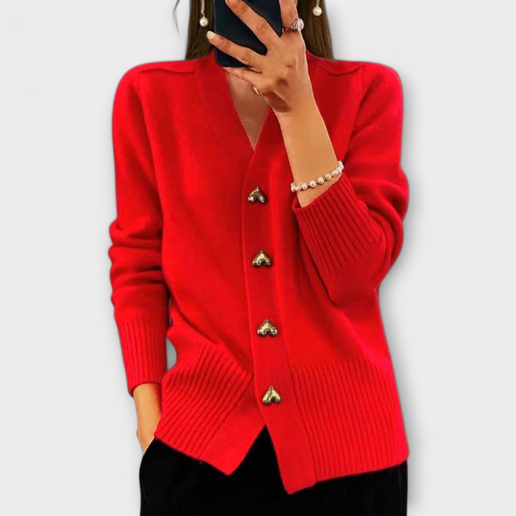 Marij – Women's Sweater with V-Neck in Vintage Style