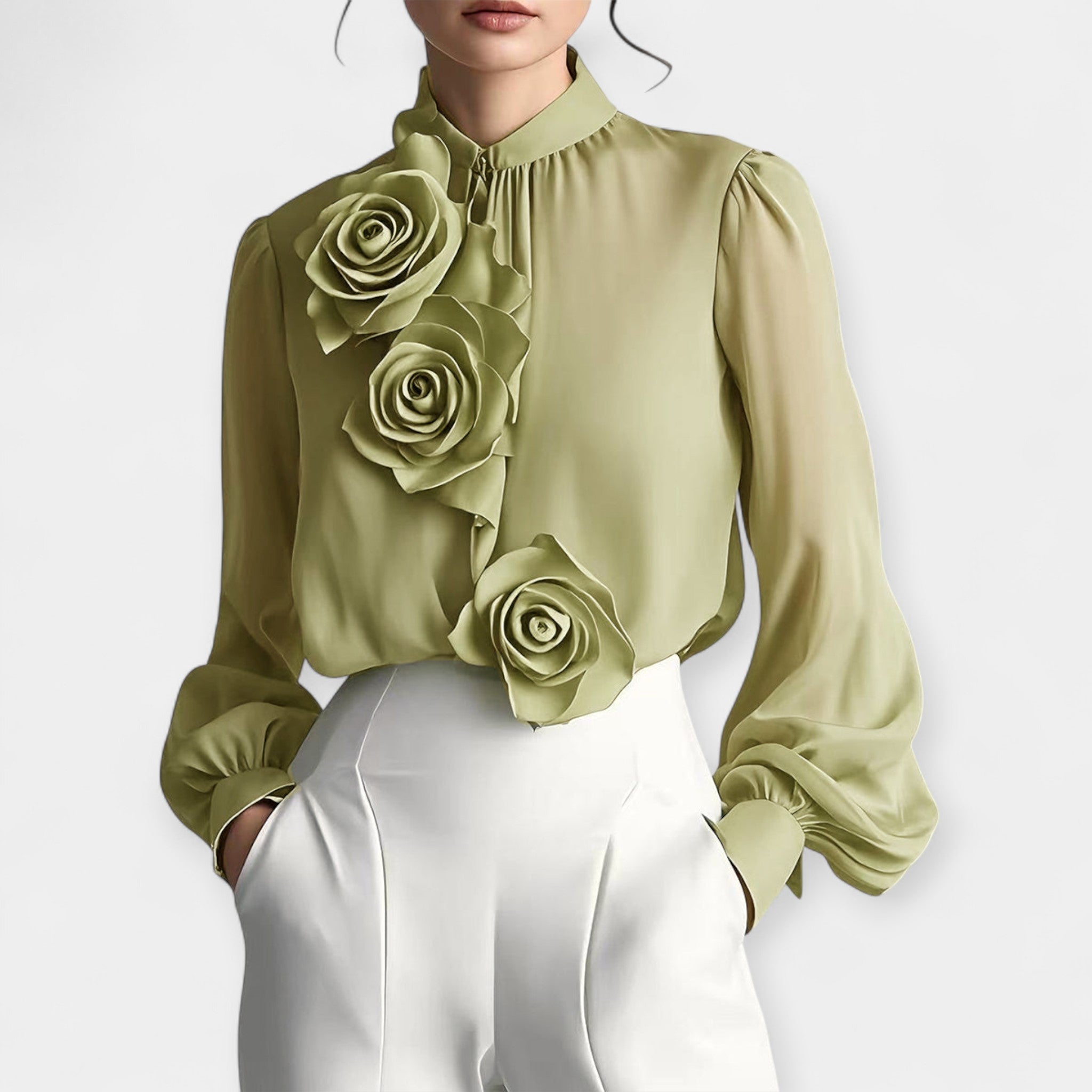 Shirt with 3D Roses