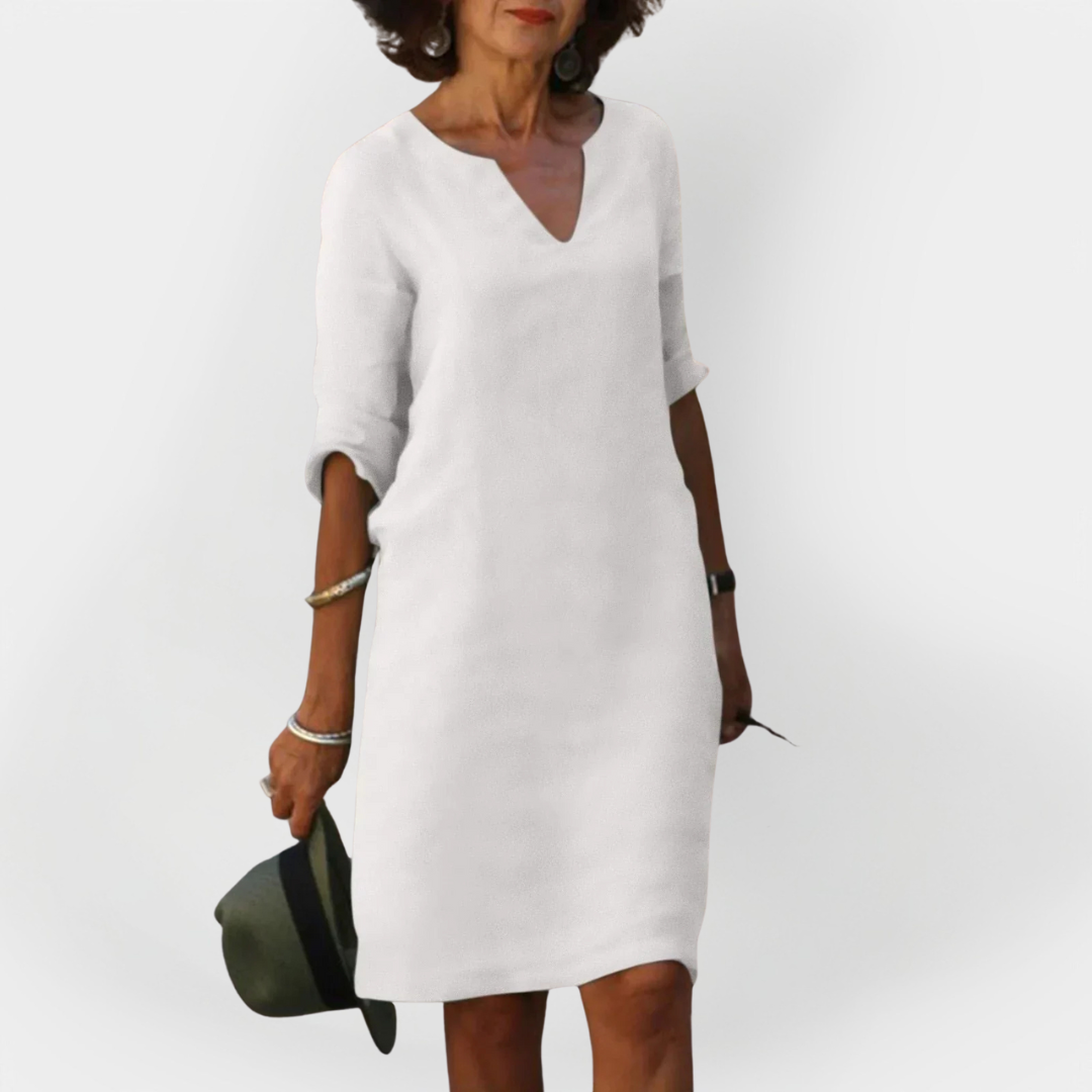 Daily Dress with V Neck