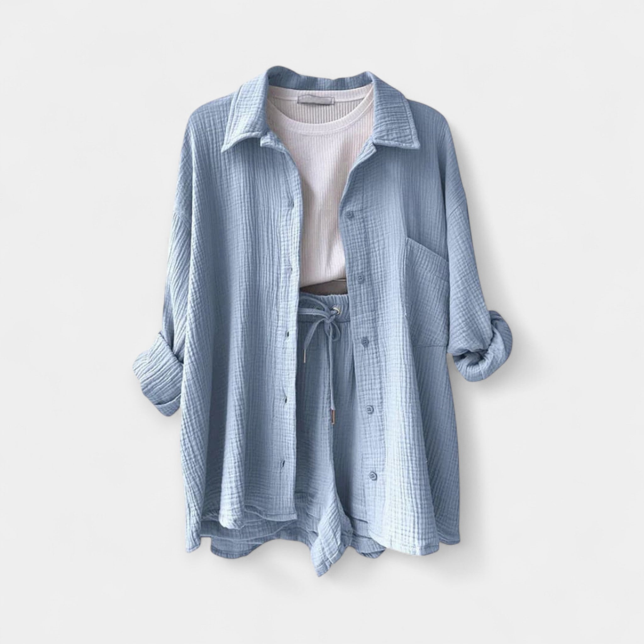 Two-Piece Summer Set Topaz and Shorts