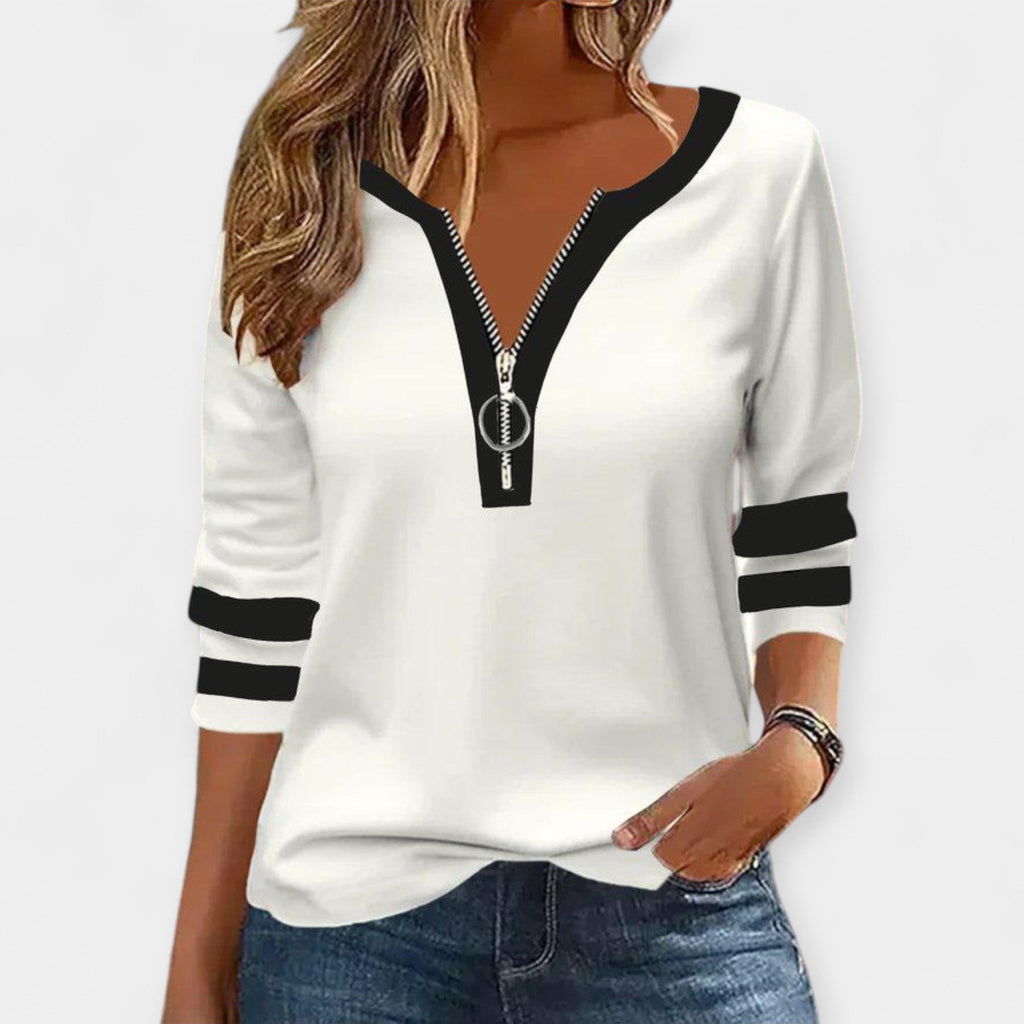 Long Sleeve Zip-Up Shirt