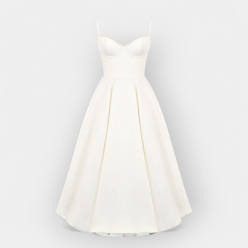 Minimalist White Midi Dress