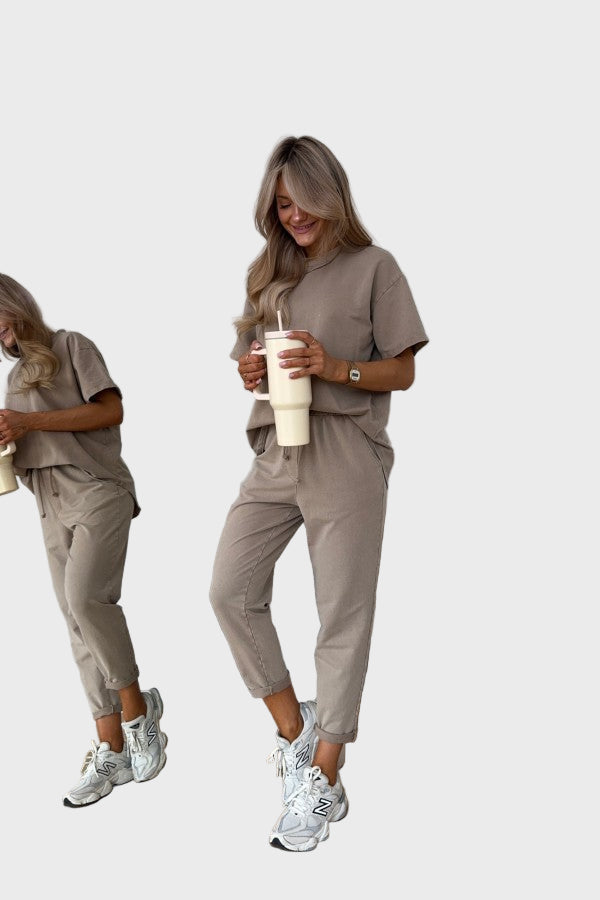 Double Color Cotton 2-Piece Set