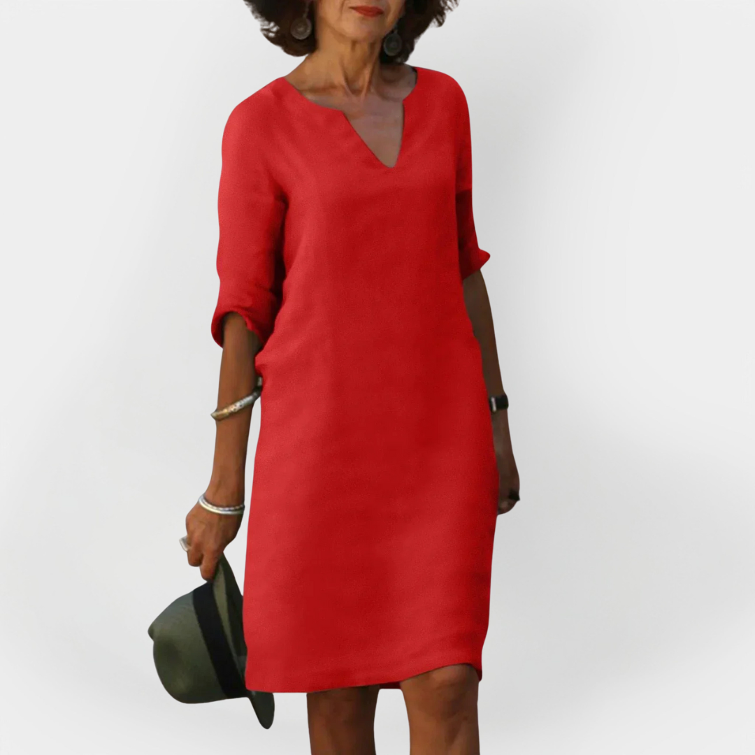 Daily Dress with V Neck