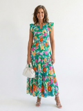 Lila | Floral V-Neck Midi Dress