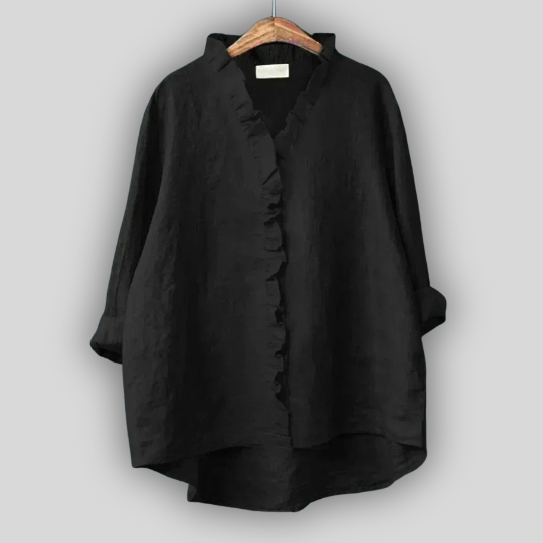 Linen Blouse in Earth Tones