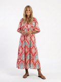 Zaria | Paisley Print V-Neck Midi Dress