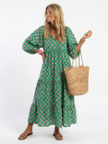 Fiora | Floral V-Neck Midi Dress