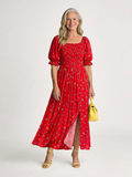 Delphine | Floral Square Neck Puff Sleeve Dress