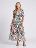 Eulalie | V-Neck Short Sleeve Midi Dress