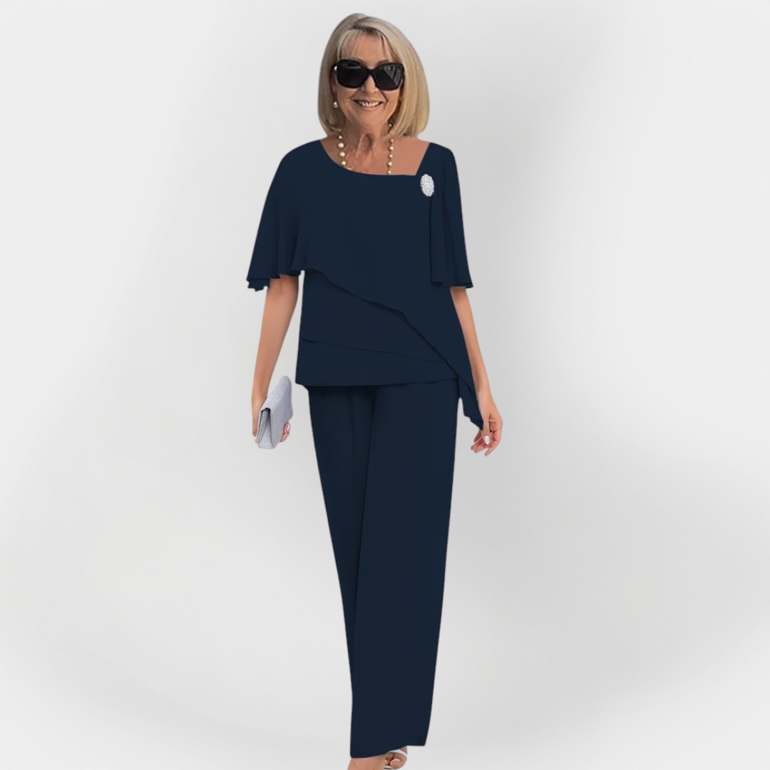 Elegant Double Top and Pants Set