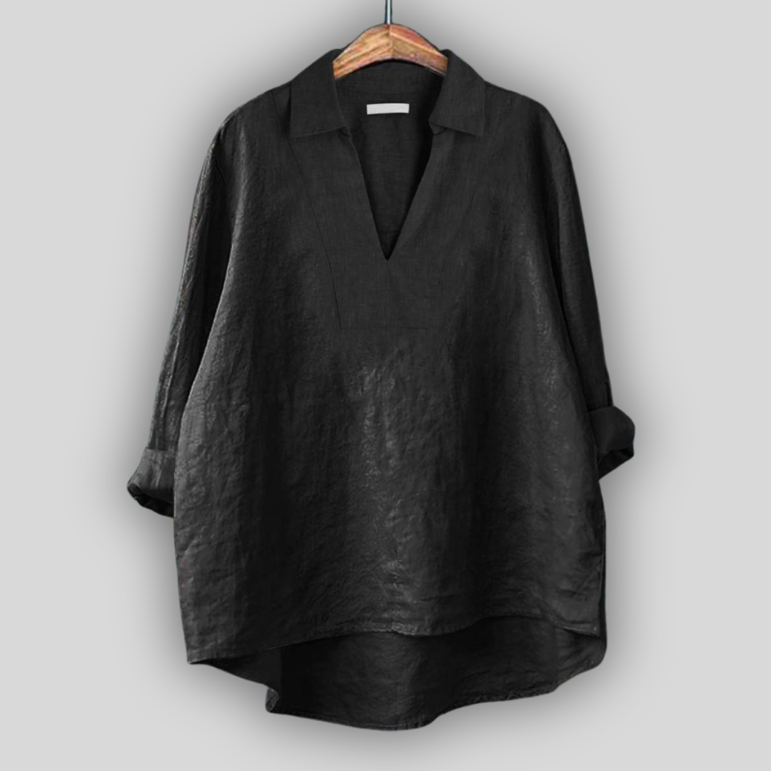 Linen Blouse Silver Elegance