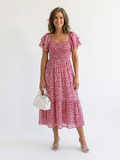 Odette | Floral Cold-Shoulder Midi Dress