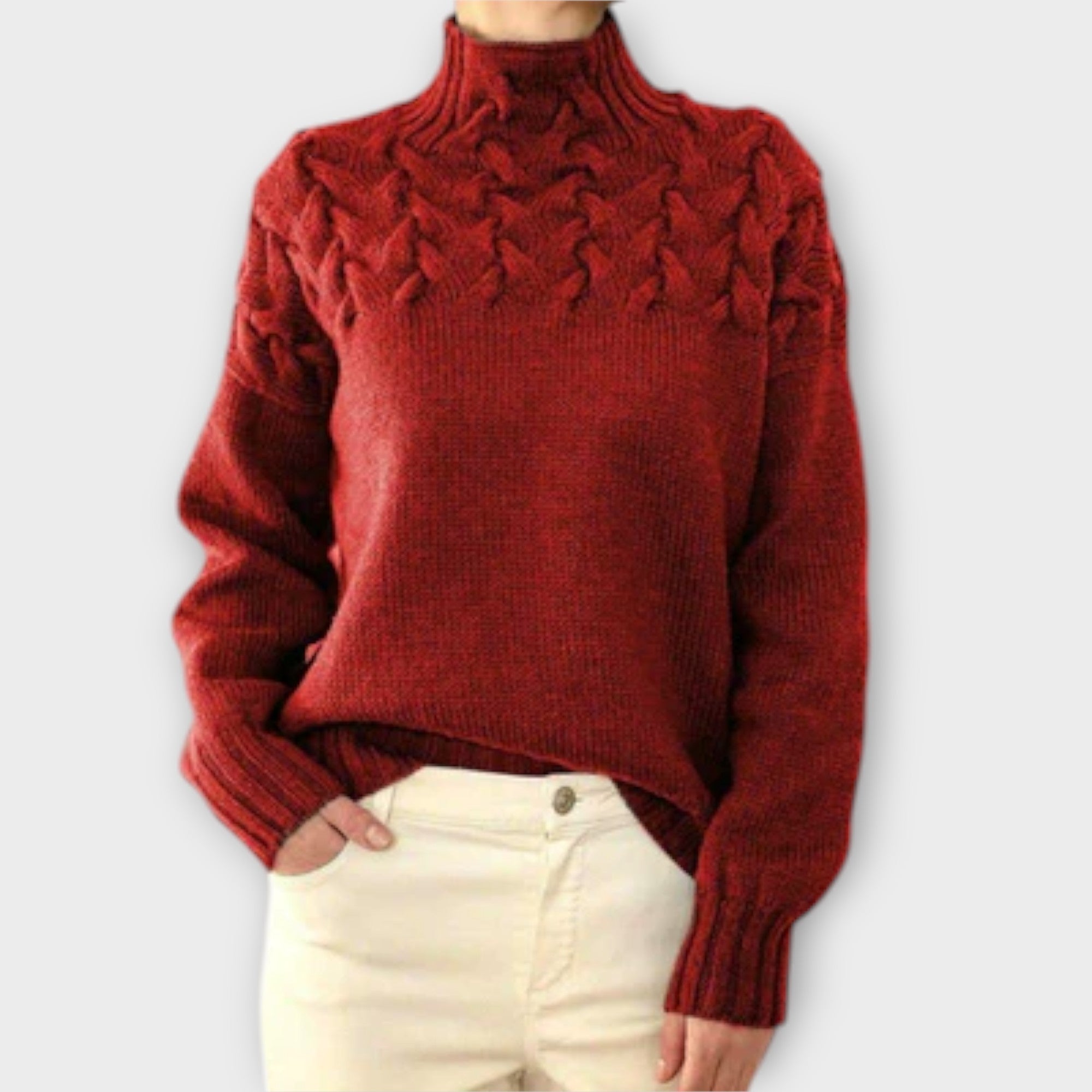 Eva - Women's Sweater with Knitting Details