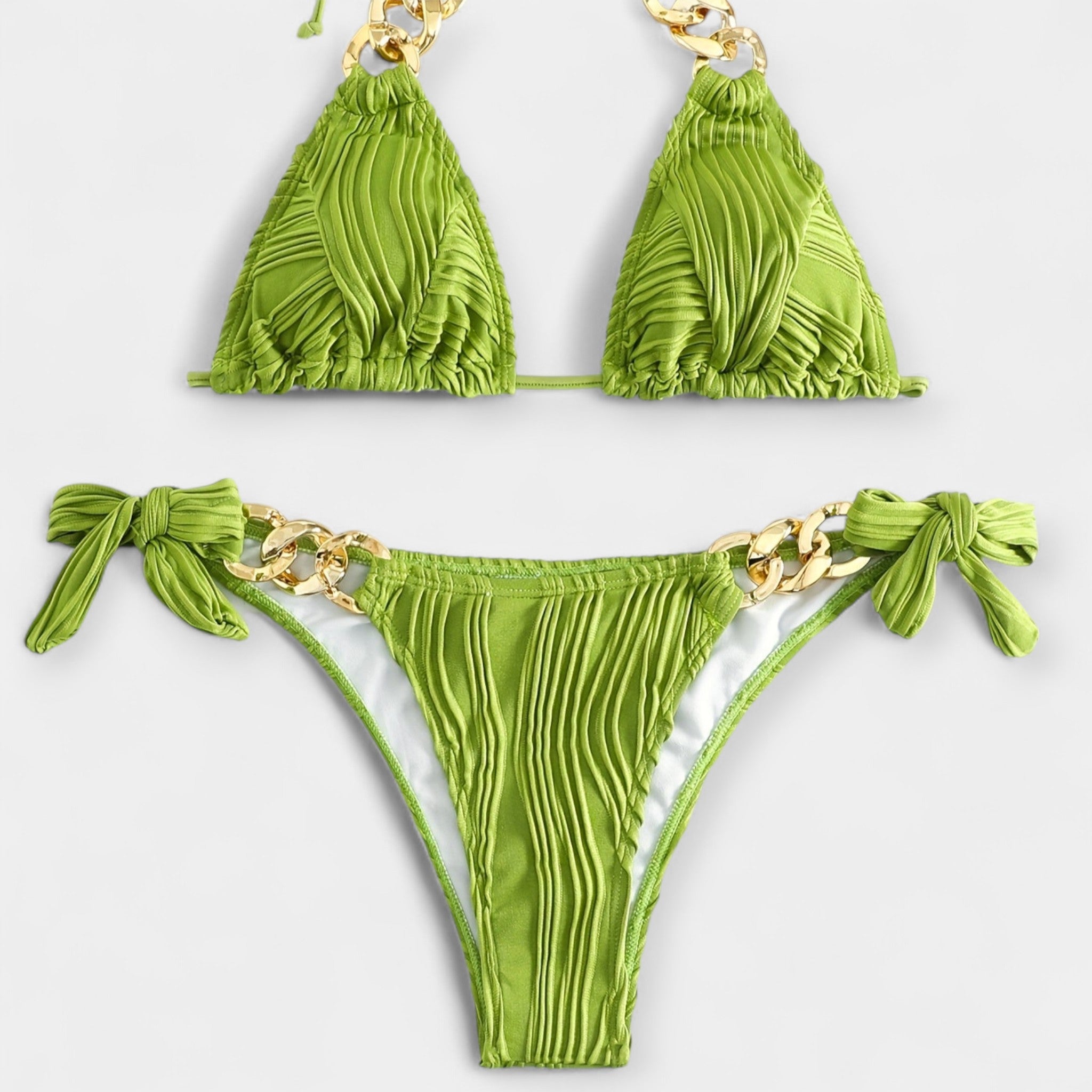 Striped Bikini Set with Seams