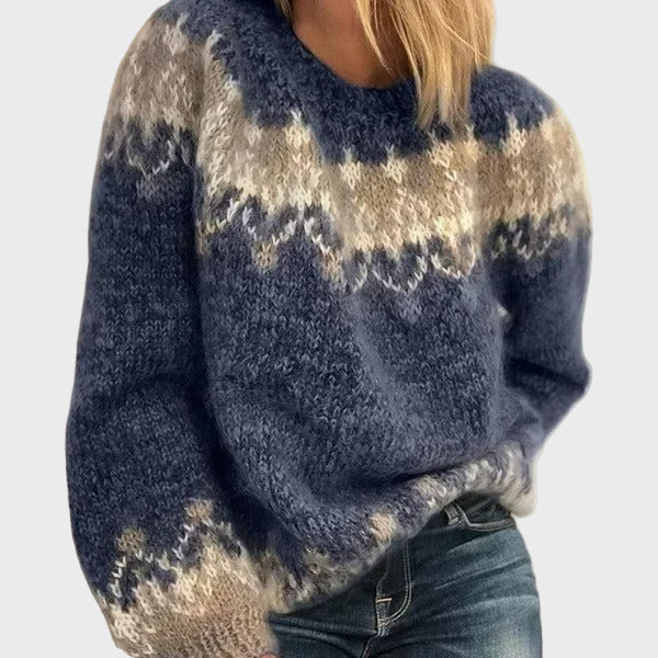 Warm Knitted Jacket with Collar