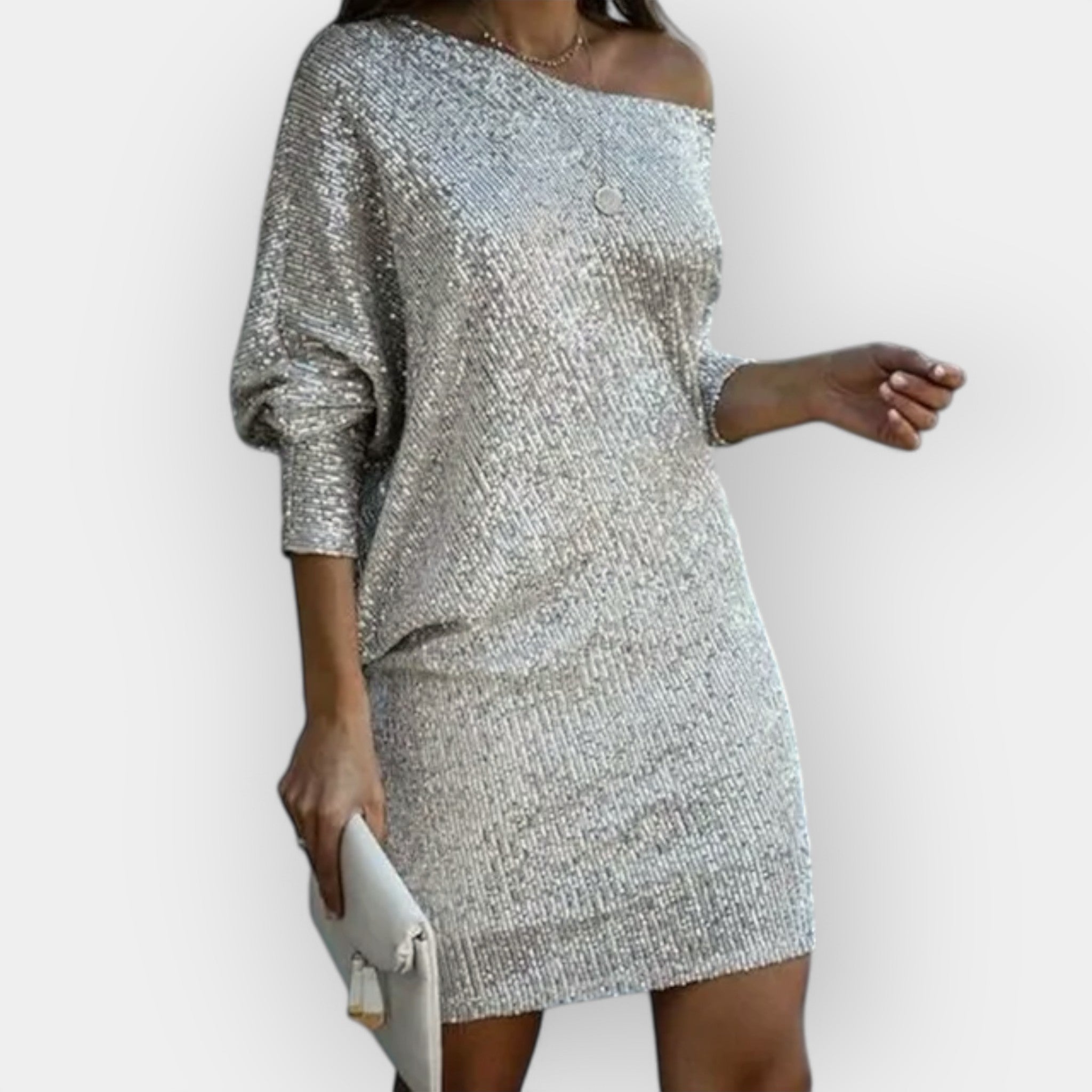 Evening Dress with Extended Sequins