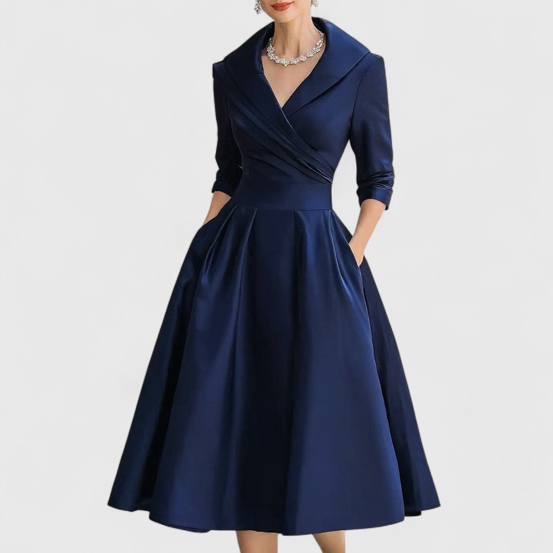 Rosalie - Elegant Midi Dress with Subtle Shine
