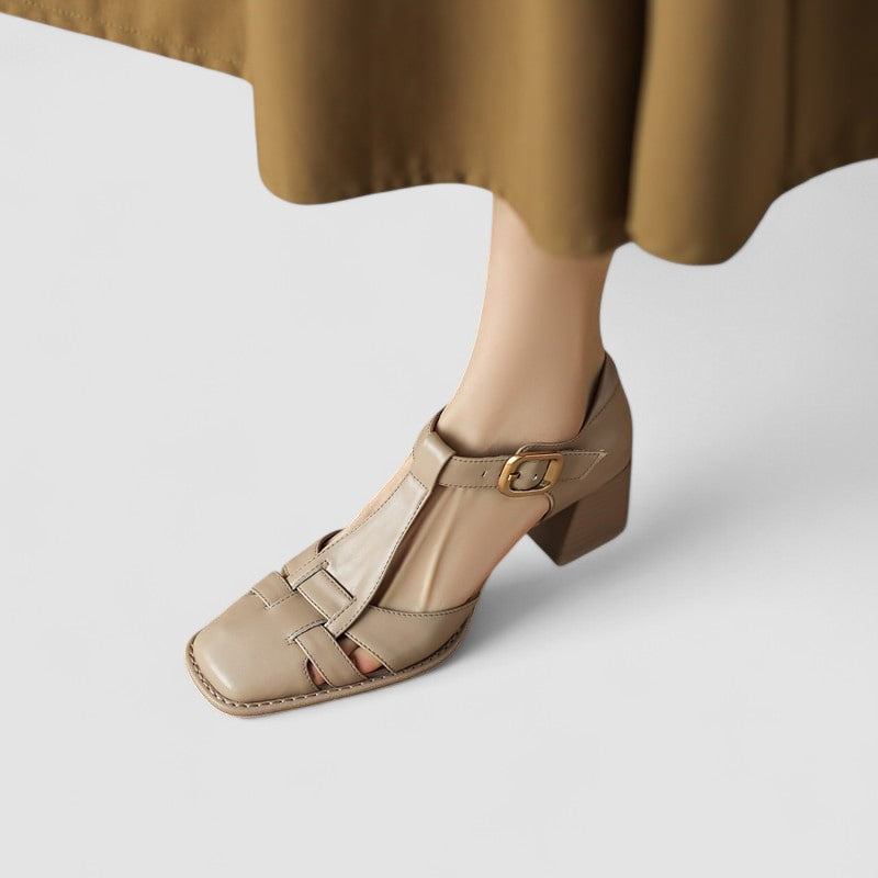 Scarlett – Sandale ortopedice cu talpă bloc T-Strap