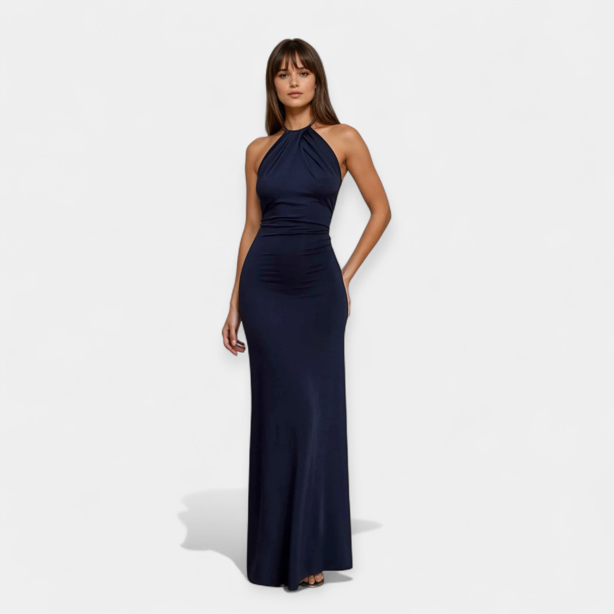 Maxi Dress with Neck Tie and Choker
