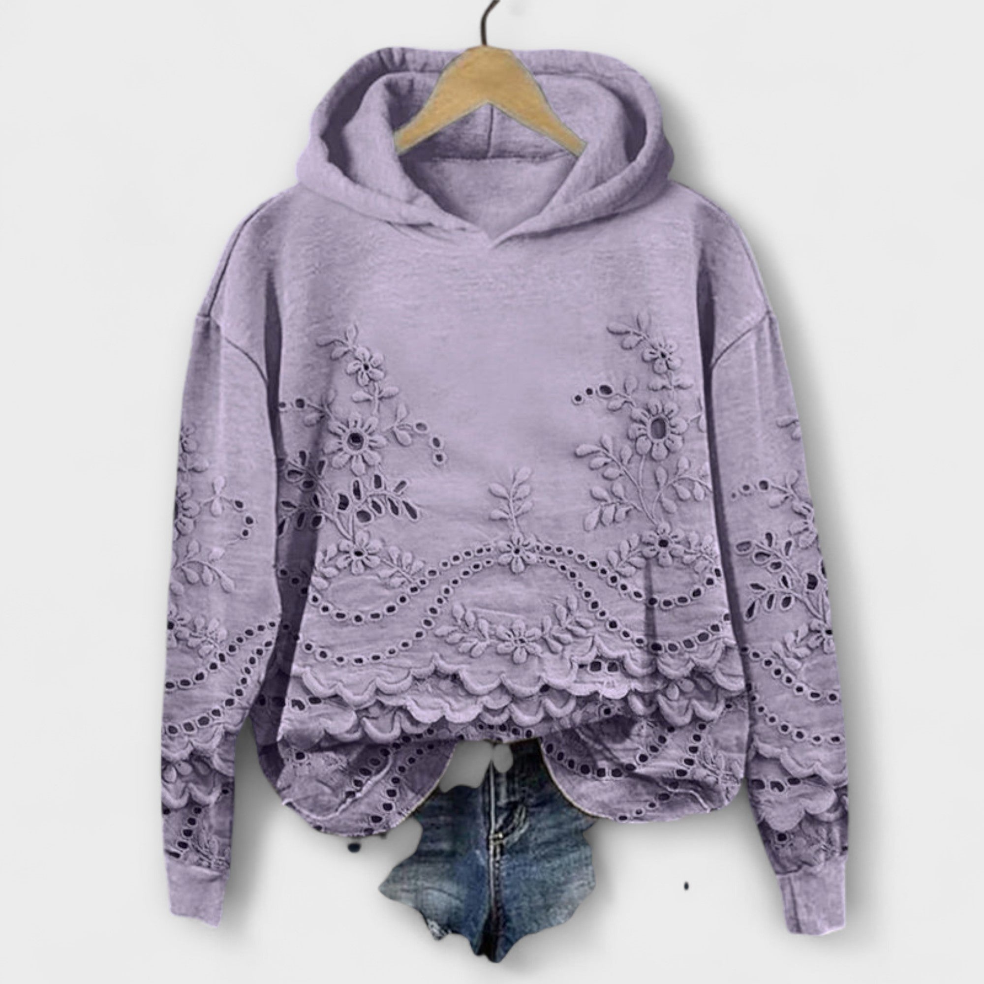 Grace – Vintage Hoodie with Floral Pattern