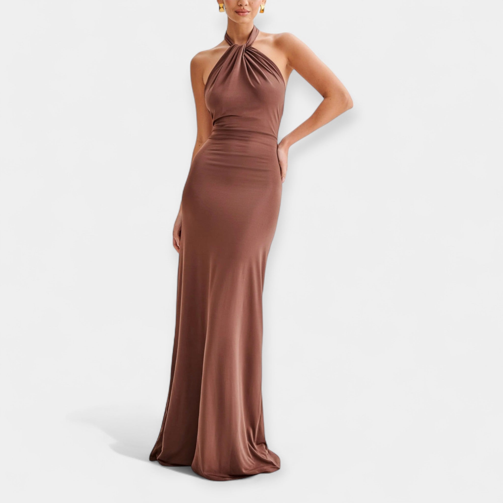 Maxi Dress with Neck Tie and Choker