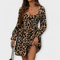 Catarina - Short Dress with Leopard Print