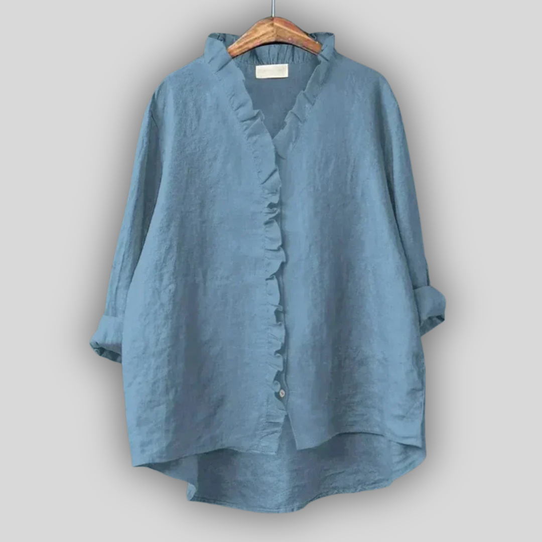 Linen Blouse in Earth Tones