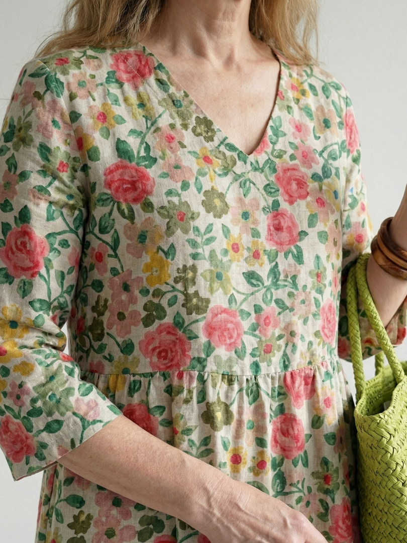 Colin | Rochie Midi cu Flori Dispuse