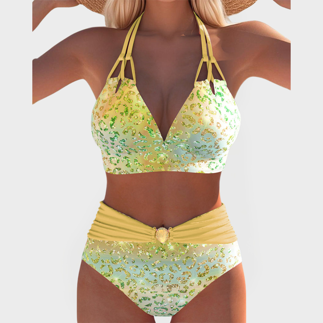 Sexy bikini with patterned top