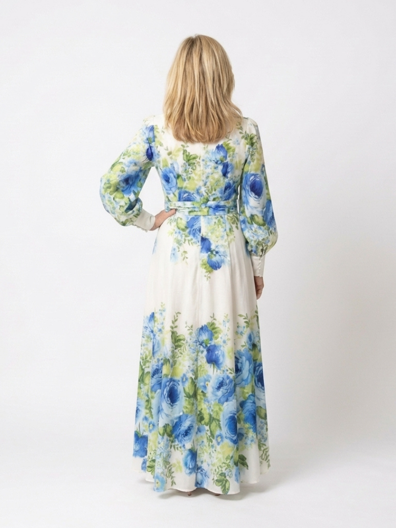 Harper | Long Sleeve Button-Front Maxi Dress