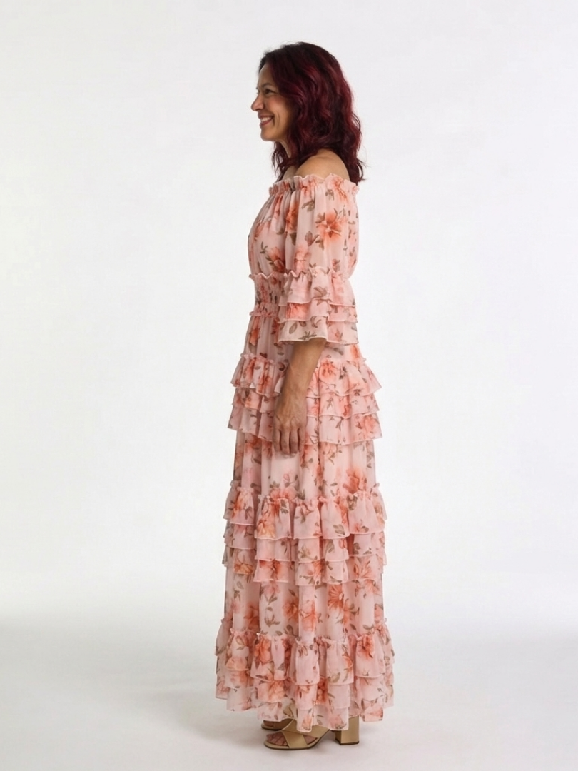 Rosalie | Floral Off-Shoulder Ruffle Maxi Dress