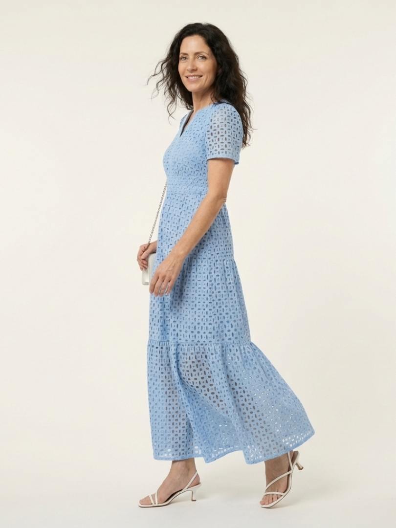 Brielle | V-Neck Short Sleeve Midi Dress