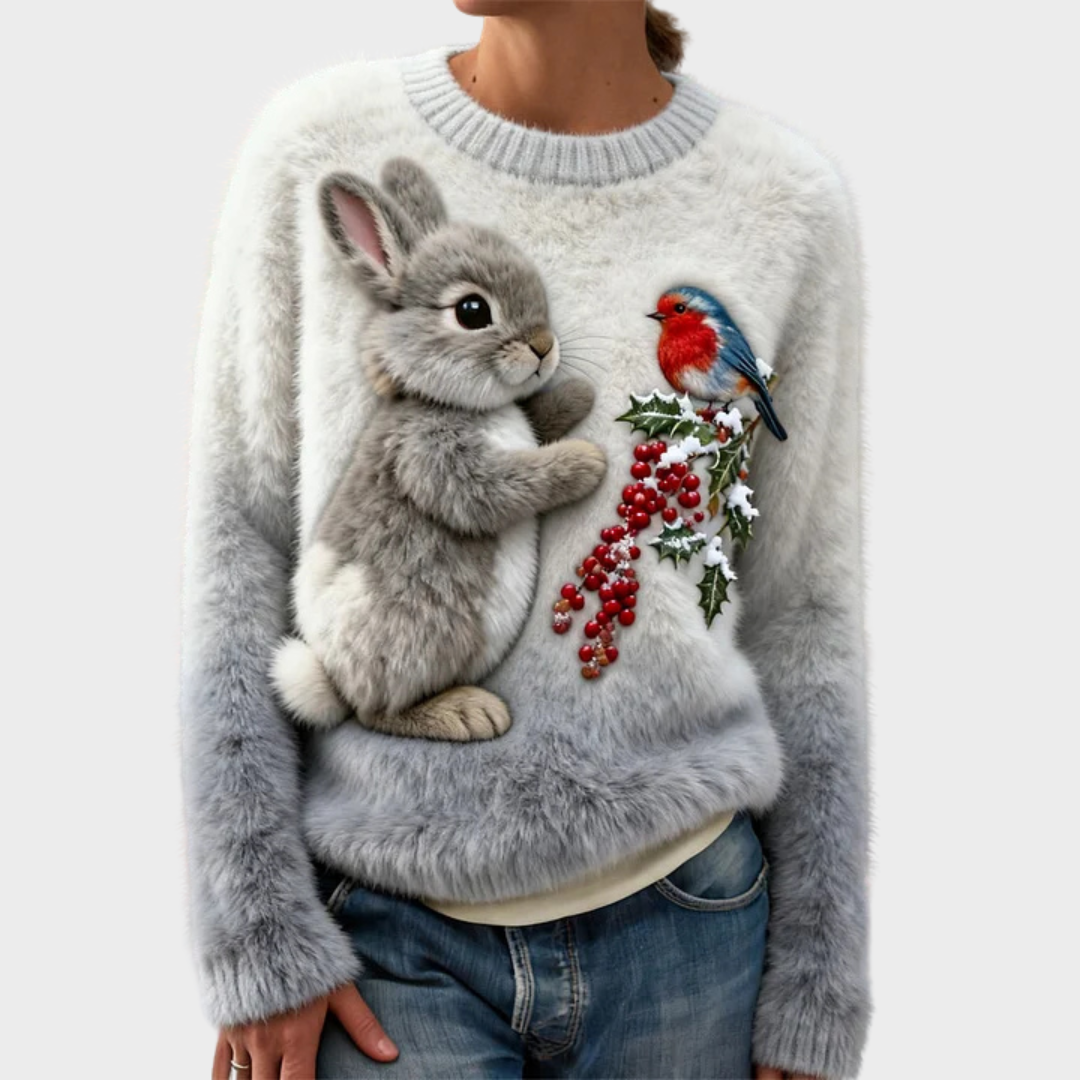 Teresa™ | Soft Christmas Sweater with Rabbit