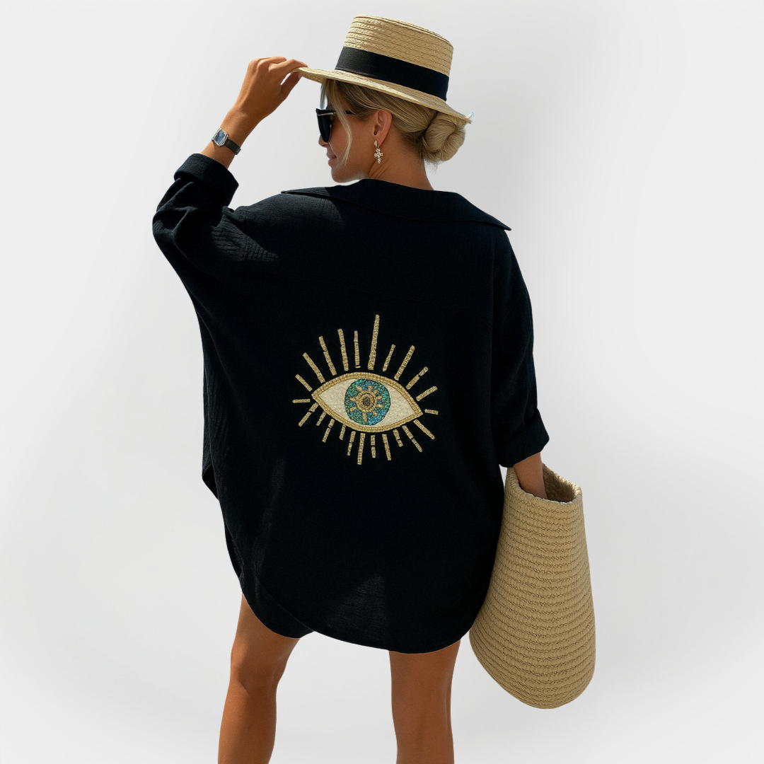 Beach Shirt with Eye Pattern