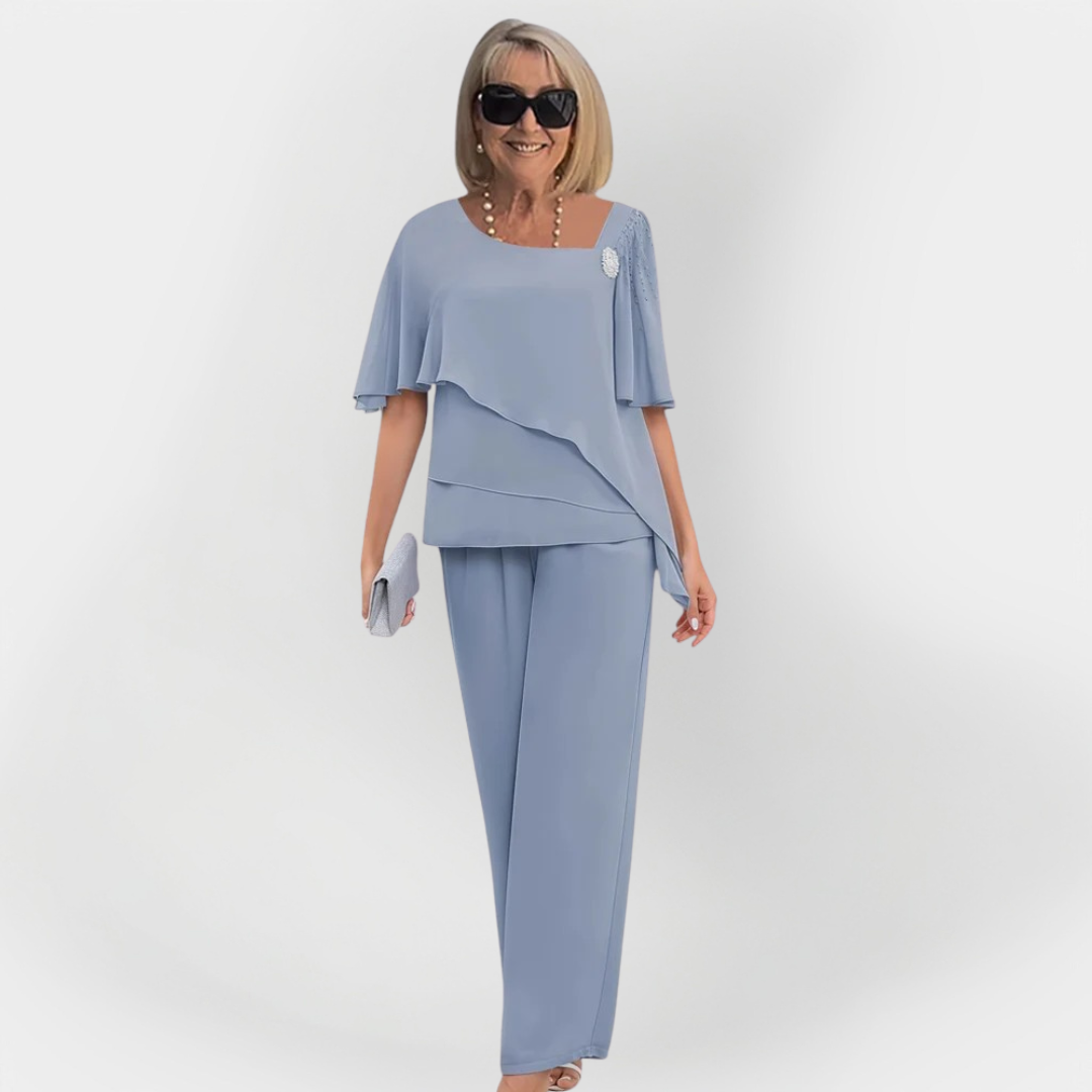 Elegant Double Top and Pants Set