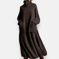 Alyndra - Long Knit Dress with High Neck