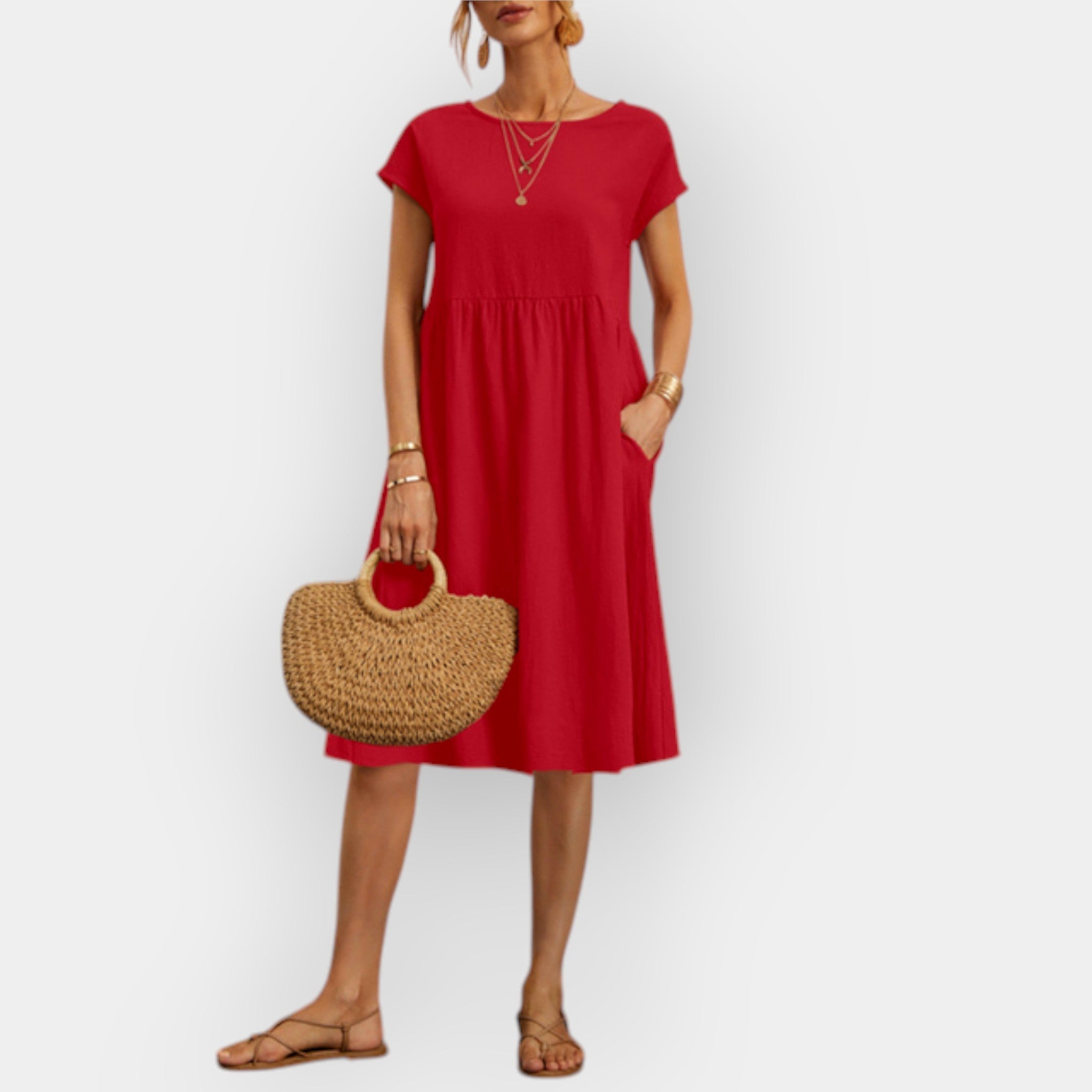 Midi Dress with Minimalist Lines