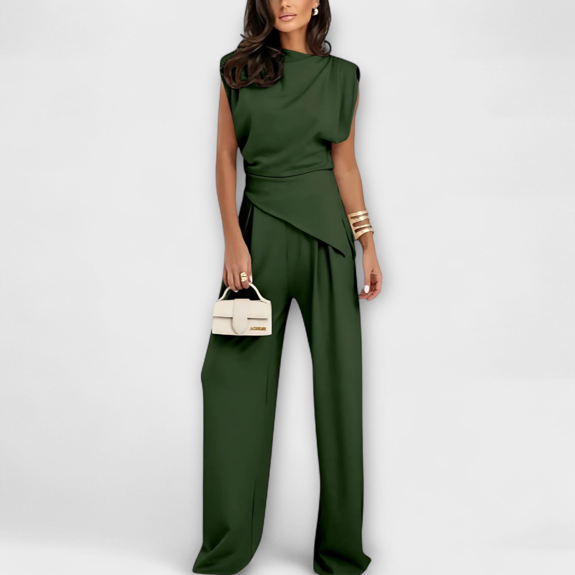 Asymmetrical Set with Dramatic Shoulders
