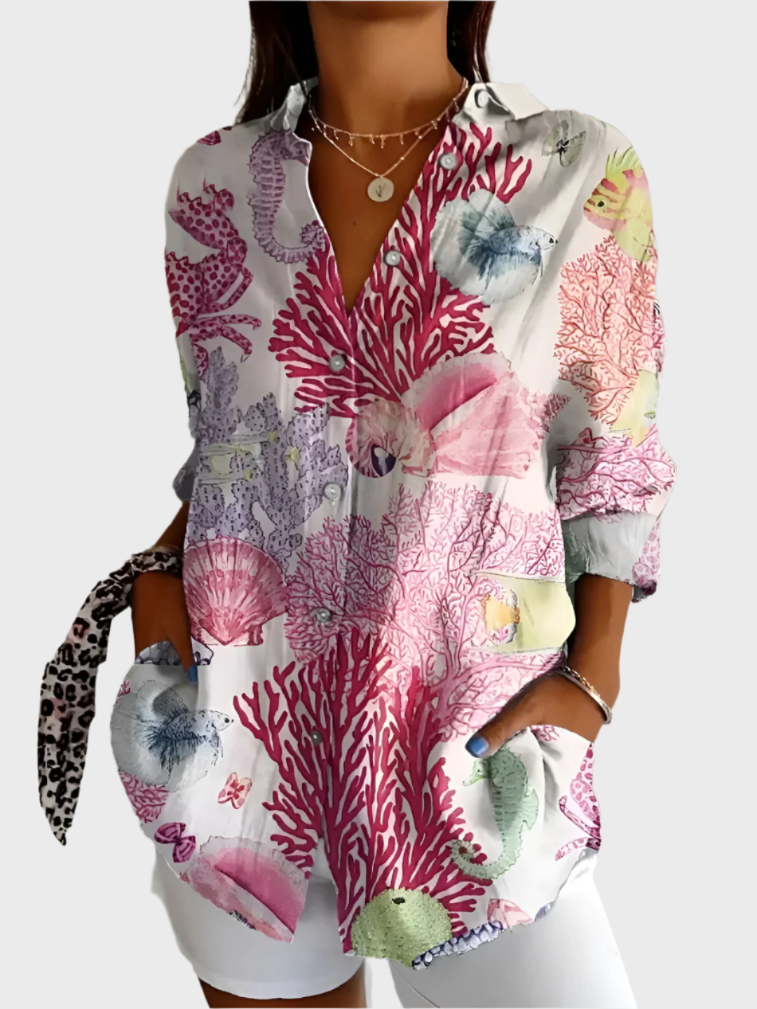 Cotton Floral Pattern Shirt