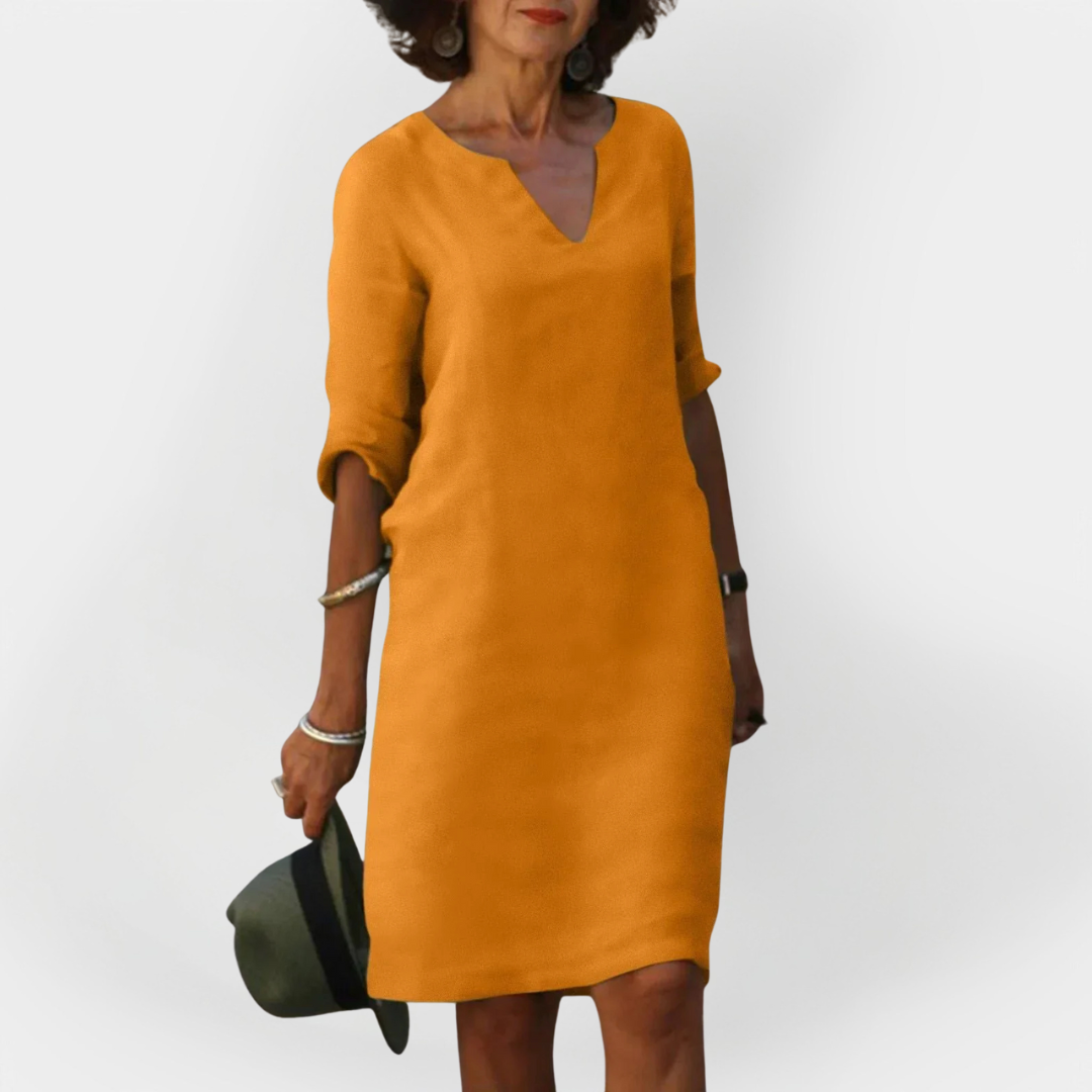 Daily Dress with V Neck