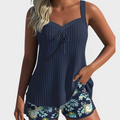 Tankini Set with Floral Patterns