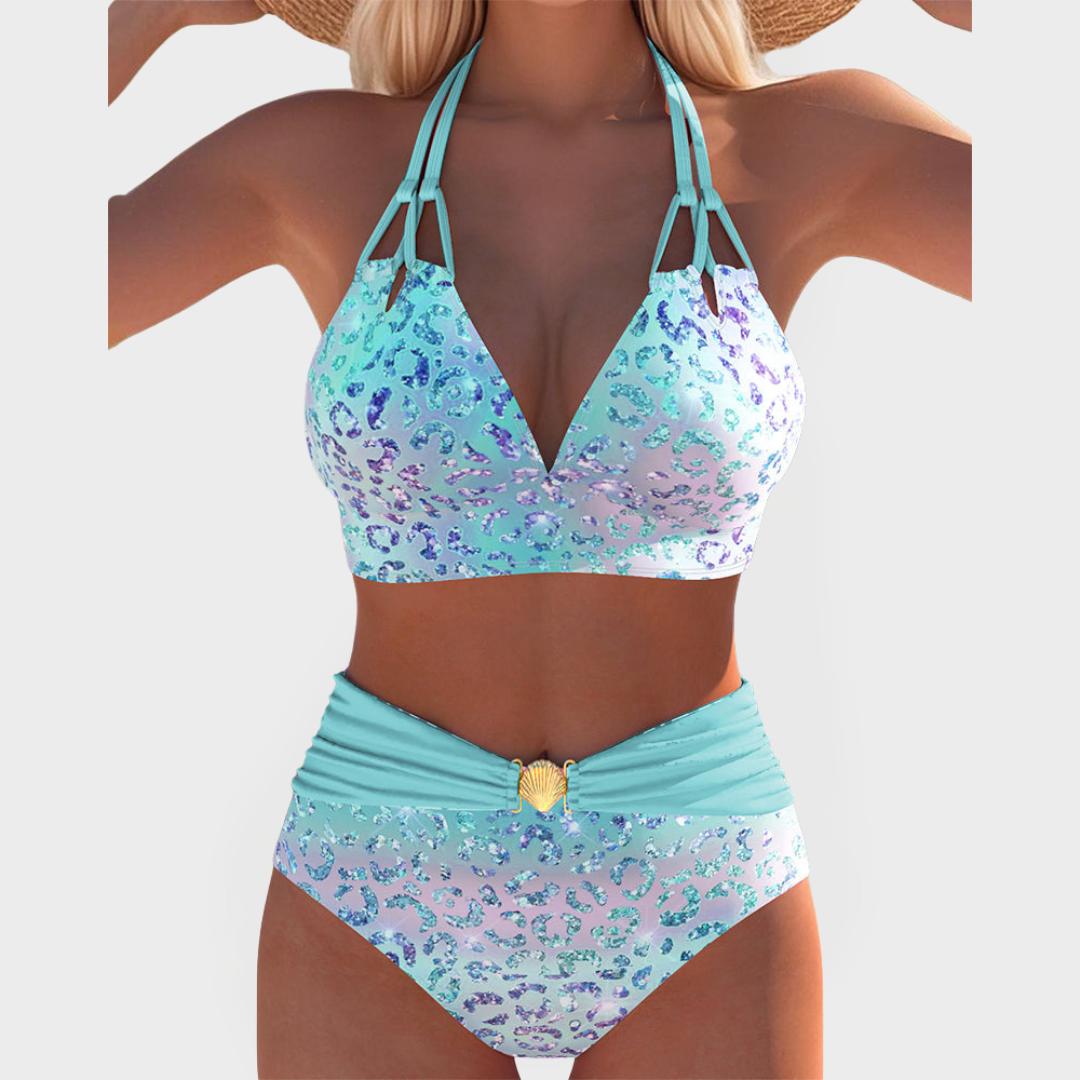 Sexy bikini with patterned top