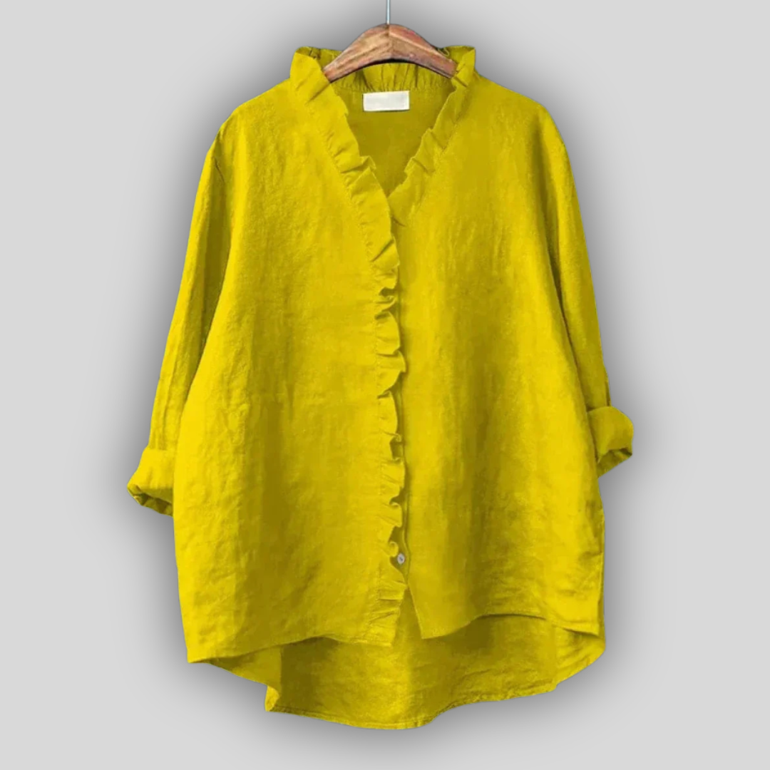 Linen Blouse in Earth Tones