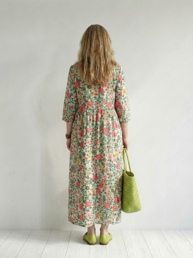 Colin | Rochie Midi cu Flori Dispuse