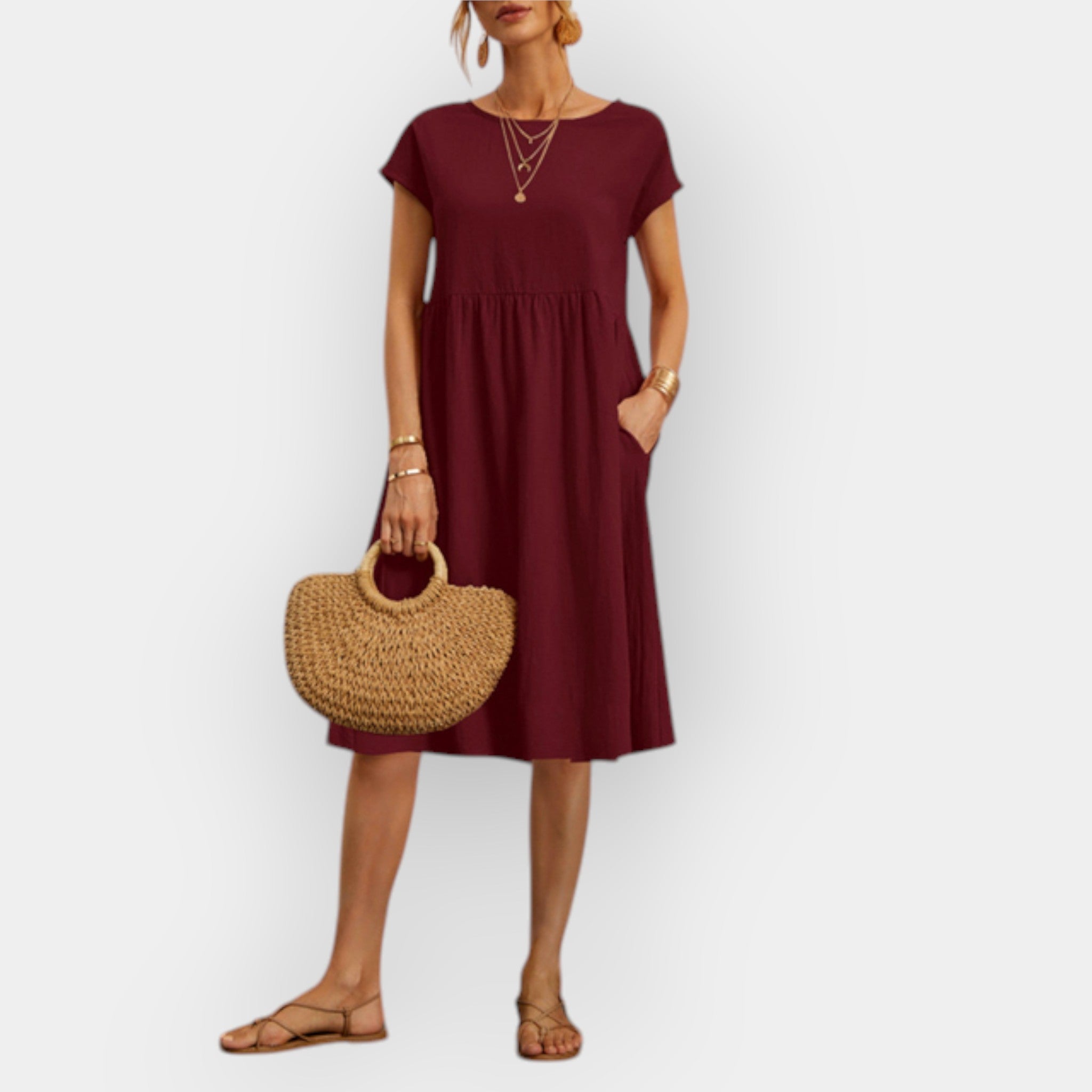 Midi Dress with Minimalist Lines