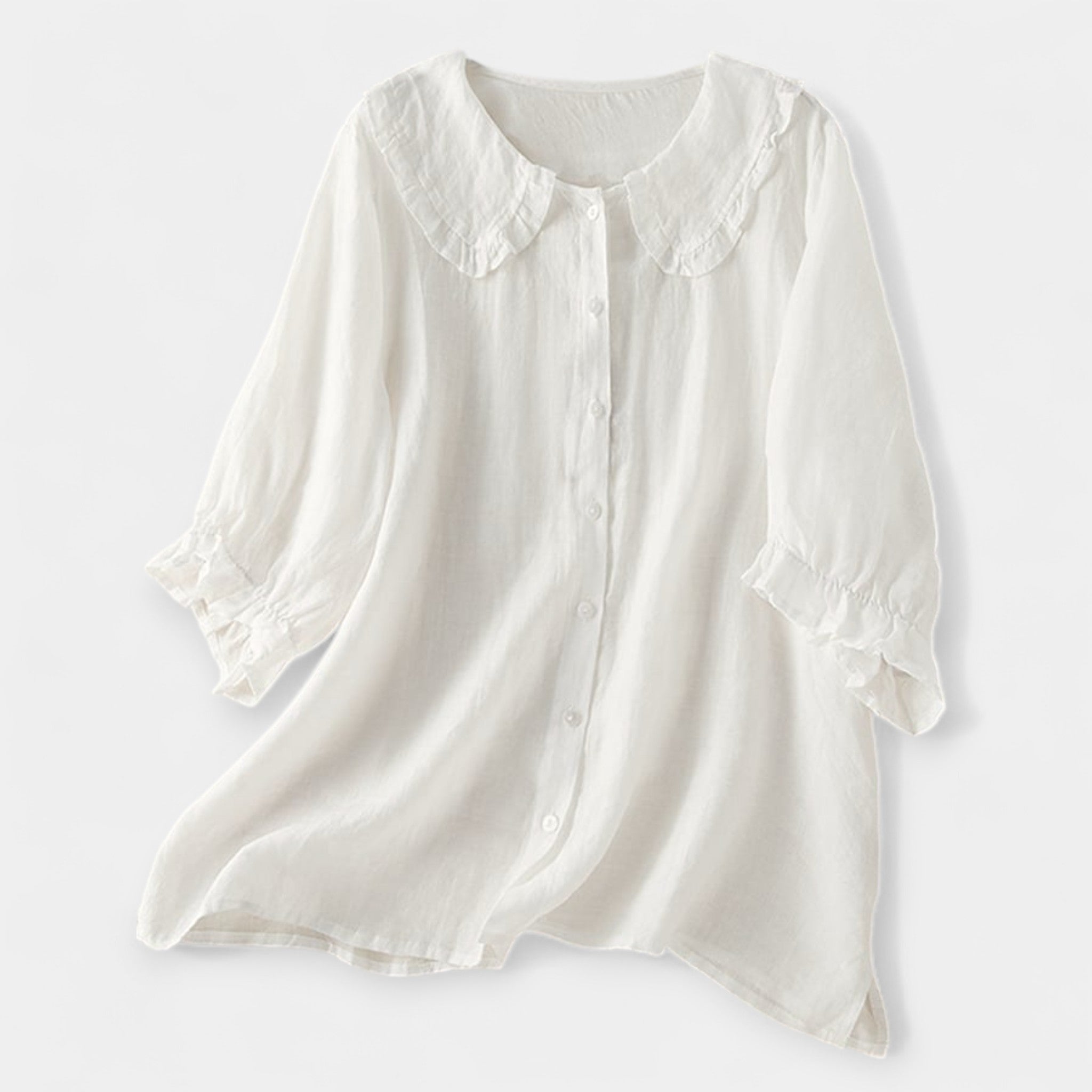 Striped shirt with decorative collar