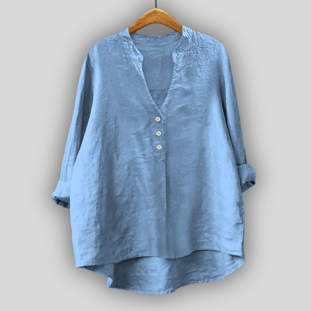 Linen Blouse with Buttons